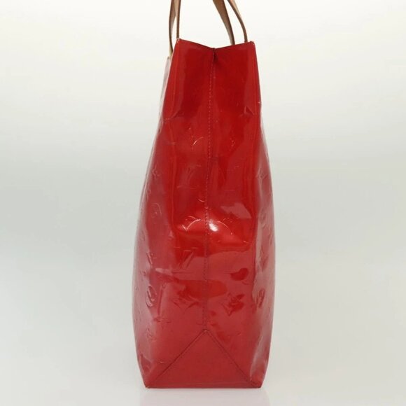LOUIS VUITTON Monogram Vernis Reade MM Hand Bag Red Rouge M91086 LV Auth 139473 - Picture 4 of 16